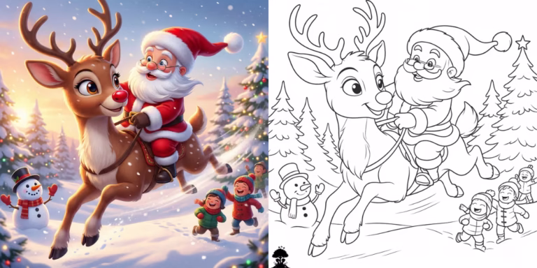 santa Coloring Pages -free Christmas printable