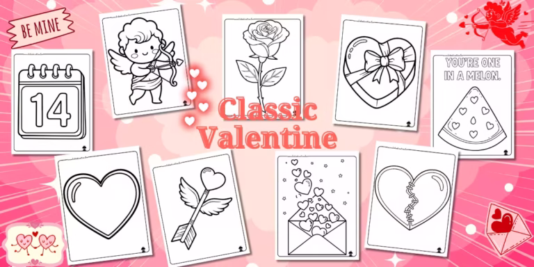Classic Valentine Coloring Pages