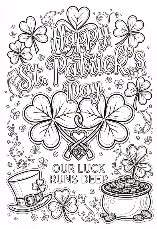 Home 15 st patric poster line art