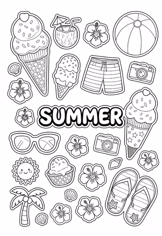 summer coloring page